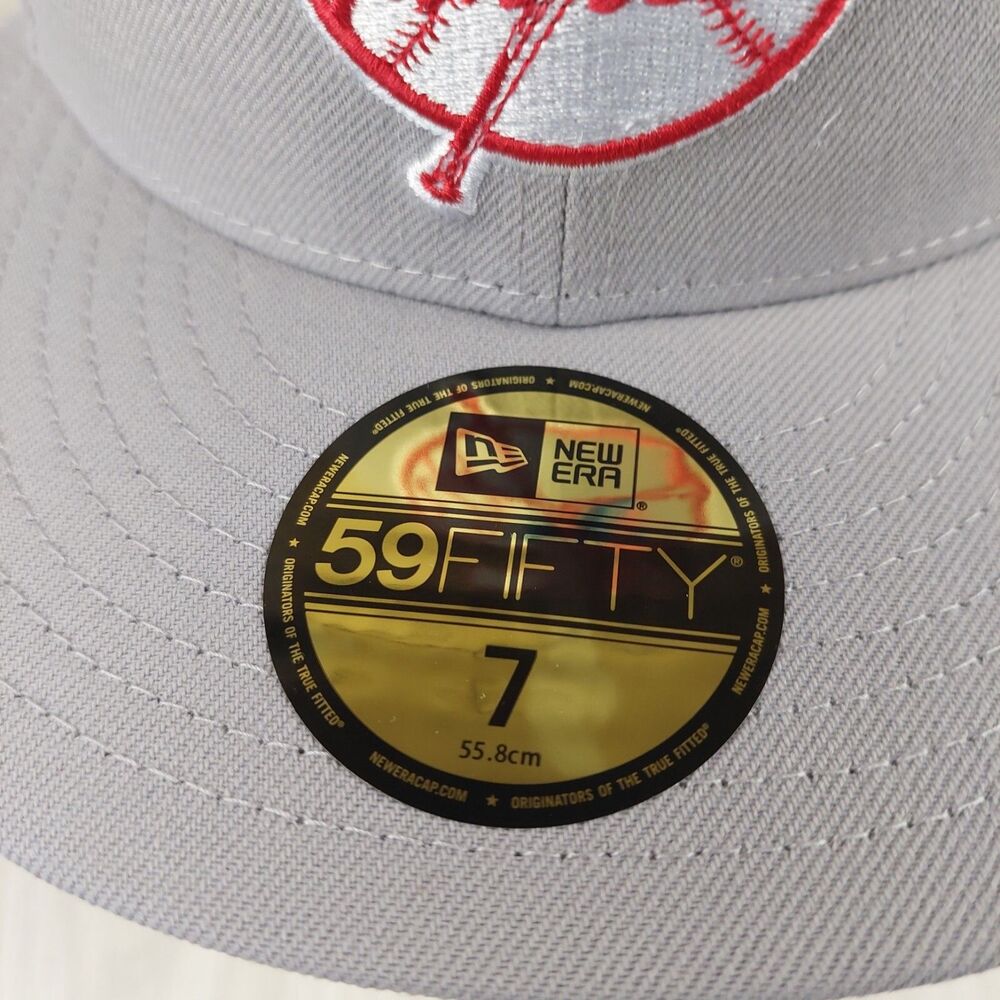 New‎ York Yankees Hat Cap Size 7 New Era 59Fifty Gray Cooperstown Collection MLB - Picture 6 of 10